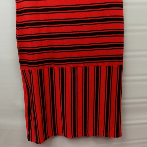 LuLaRoe Julia Red & Black Striped Dress Sz XS NWT - Picture 8 of 8